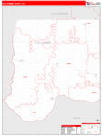 Bon Homme County Wall Map Red Line Style